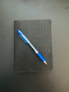 Black Diary with Pen